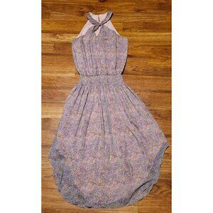 Ramy Brook New York‎ Smock Waist Tassel Tie Pink Paisley Dress Medium